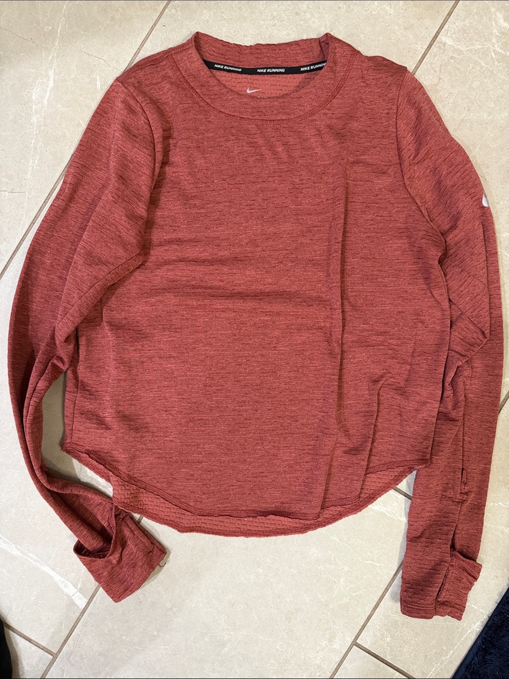Nike Women's Long-Sleeve Running Top - Red Heather